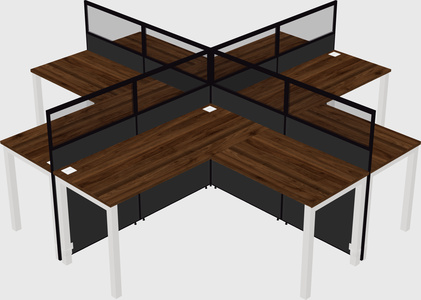 Shared l-shaped cubicles