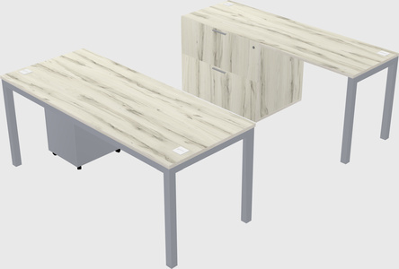 Parallel desk + file cabinet