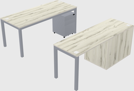 Parallel desk + file cabinet