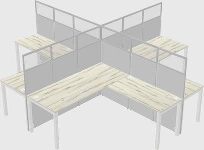 Shared l-shaped cubicles