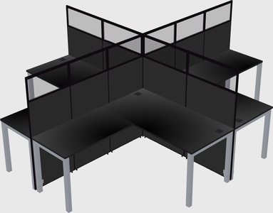 Shared l-shaped cubicles