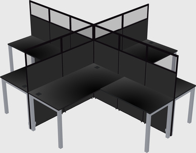 Shared l-shaped cubicles
