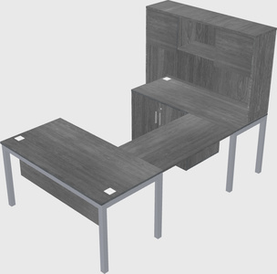 U-shaped desk + cabinet