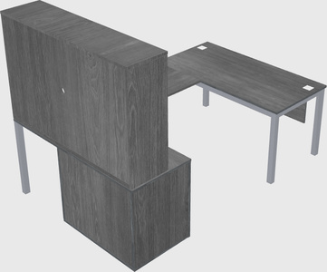 U-shaped desk + cabinet