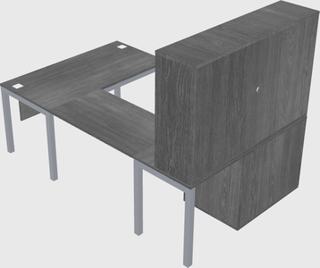 U-shaped desk + cabinet