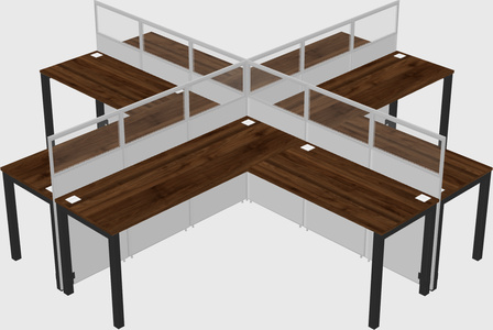 Shared l-shaped cubicles