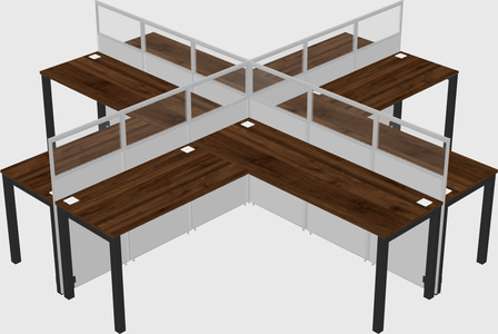 Shared l-shaped cubicles