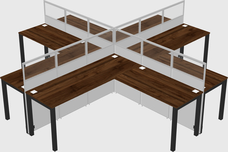 Shared l-shaped cubicles