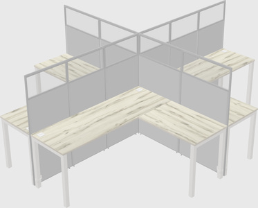 Shared l-shaped cubicles