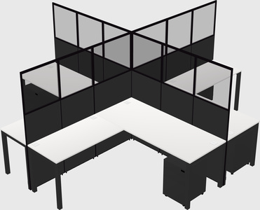 Shared l-shaped cubicles
