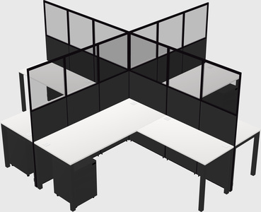 Shared l-shaped cubicles