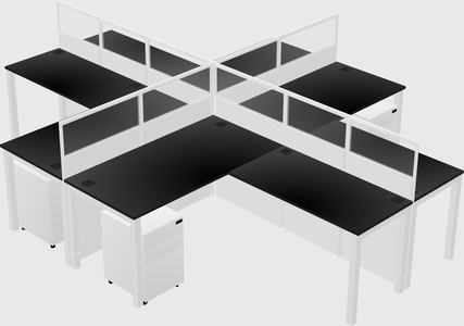 Shared l-shaped cubicles