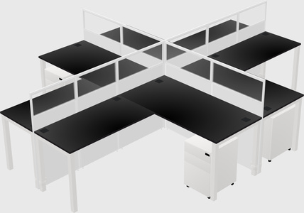 Shared l-shaped cubicles