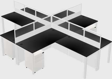 Shared l-shaped cubicles