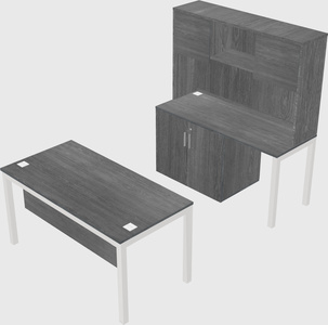 Parallel desk + cabinet