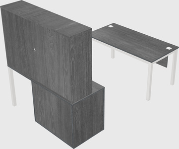 Parallel desk + cabinet