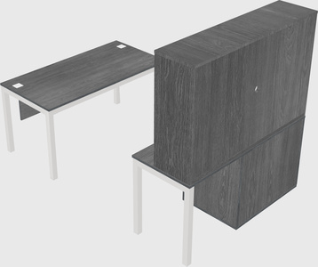 Parallel desk + cabinet