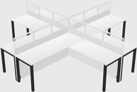Shared l-shaped cubicles