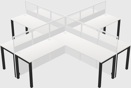 Shared l-shaped cubicles