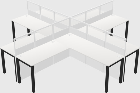 Shared l-shaped cubicles