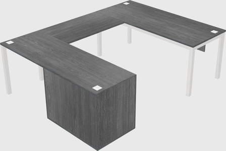U-shaped desk + file cabinet