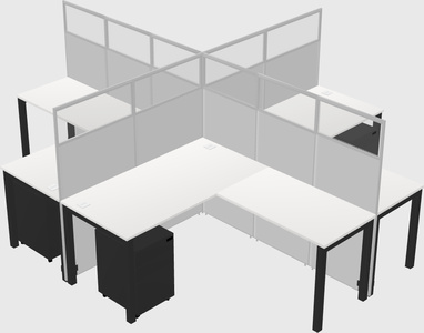 Shared l-shaped cubicles