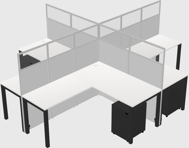 Shared l-shaped cubicles