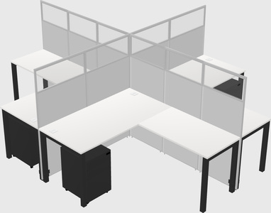 Shared l-shaped cubicles