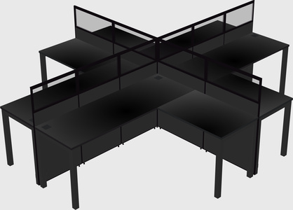 Shared l-shaped cubicles