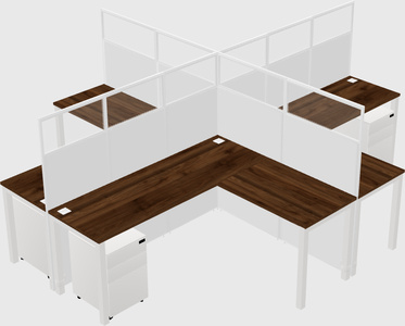 Shared l-shaped cubicles