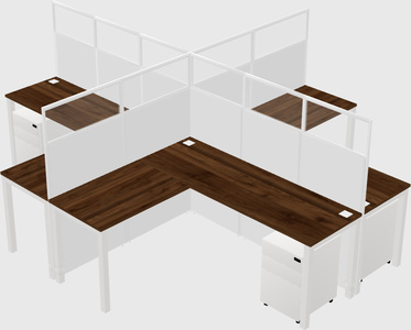 Shared l-shaped cubicles