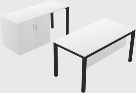 Parallel desk + cabinet