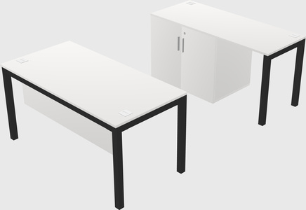 Parallel desk + cabinet