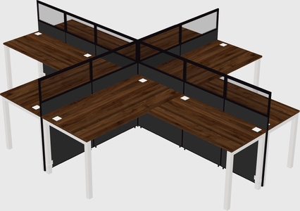 Shared l-shaped cubicles