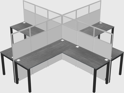 Shared l-shaped cubicles