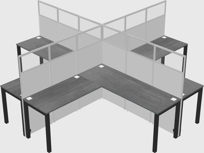 Shared l-shaped cubicles