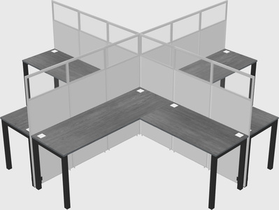 Shared l-shaped cubicles