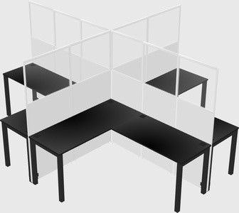 Shared L-shaped Cubicles