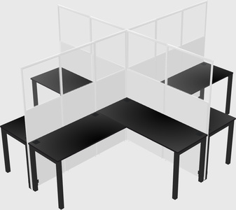 Shared l-shaped cubicles
