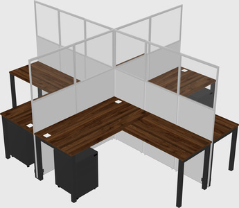 Shared l-shaped cubicles