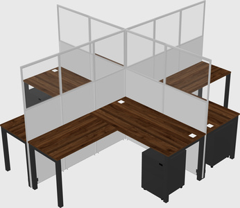 Shared l-shaped cubicles