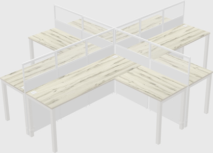 Shared L-shaped Cubicles