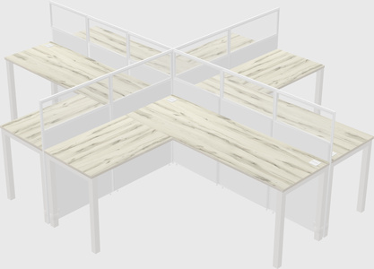 Shared l-shaped cubicles
