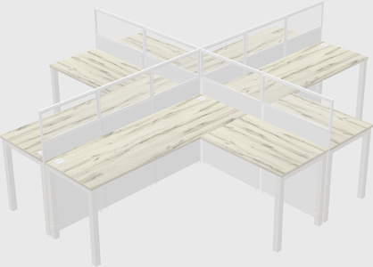 Shared l-shaped cubicles