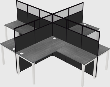 Shared l-shaped cubicles