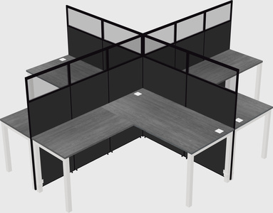 Shared l-shaped cubicles