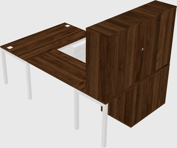 U-shaped desk + file cabinet