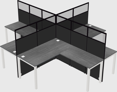 Shared l-shaped cubicles