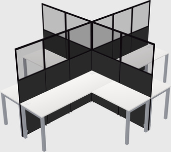 Shared l-shaped cubicles
