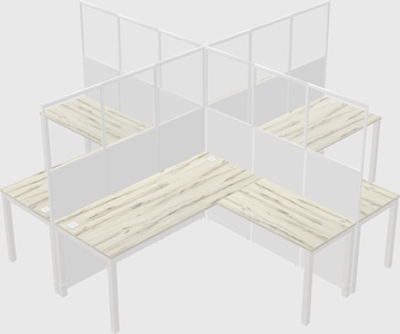 Shared l-shaped cubicles